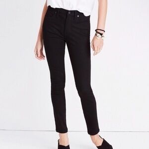 Madewell 9” high rise skinny black jeans flattering size 27